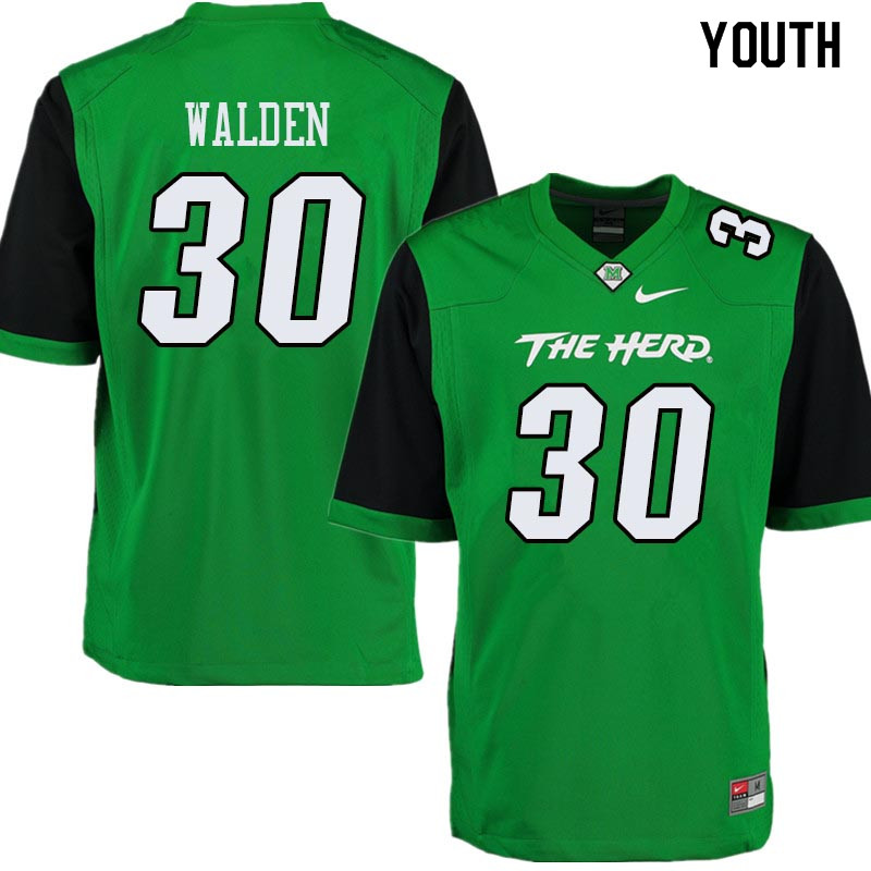 Youth #30 Simino Walden Marshall Thundering Herd College Football Jerseys Sale-Green - Click Image to Close